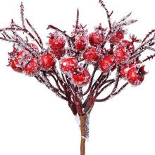 Umelé červené bobule na zápich, 20 cm.