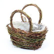 Obal prútie košík natur s dvoma uchami.