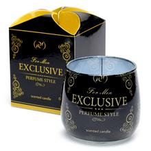 Sviečka s vôňou pre mužov v elegantnom skle.