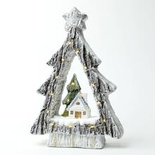 Keramický stromček s LED dekoráciou, 39,5 cm.