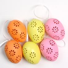 Farebné plastové vajíčka s kvetinovým vzorom, balenie 6 kusov.