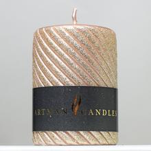 Ružová zlatá sviečka s glitrom