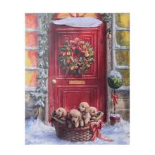 Vianočná papierová taška s šteniatkami