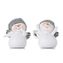 Snehuliak s sivou čiapkou a krídlami, mix 2 kusy.