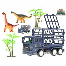Auto nákladné 14cm na zotrvačník s dinosaurami 6ks v DBX - FLORASYSTEM