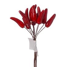 Zápich papričky mini červené, dekorácia na jeseň.