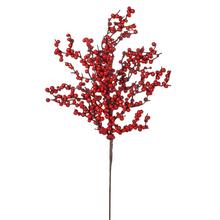 Umelý konárik s červenými bobuľami, 50 cm.