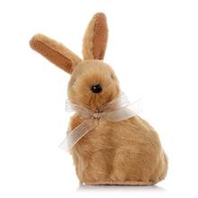 Hnedý zajačik s mašľou, 9 cm, balenie 12 ks.