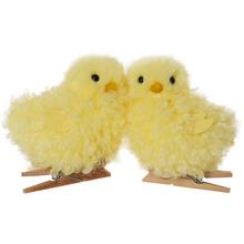 Žlté kuriatka na štipci, sada 2 kusy, 6 cm.