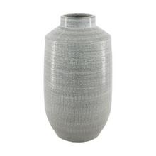 Váza terakotová s textúrou, šedá farba.