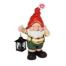 Keramický trpaslík s lampášom