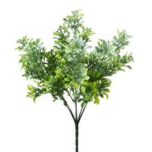 Umelé lístky zelenej a bielej farby s dĺžkou 34 cm.