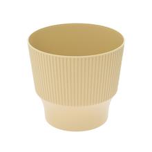 Okrúhly obal na kvety v pieskovom odtieni.