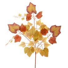 Umelý jesenný list v zelenej a oranžovej farbe, 66 cm.