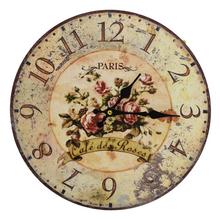 Nástenné hodiny s kvetinovým motívom Café des Roses.