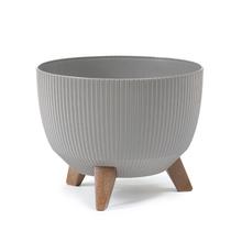 Šedá misa na kvety s nožičkami.