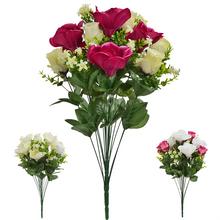 Kytica umelých kvetov s ružami a magnóliami v mixe farieb.