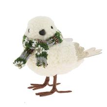 Biely vtáčik so zeleným šálom.