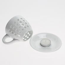 AROMALAMPA HRNČEK SRDIEČKA PORCELÁN 9,5x9,5CM BIELA - FLORASYSTEM