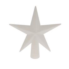 Biely plastový špic hviezda s glitrom.