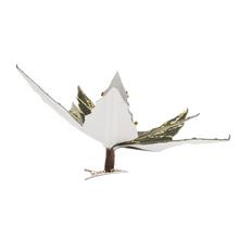 Umelá vianočná ruža v zelenej a zlatej farbe na štípe 22 cm.