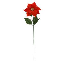 Umelá kvetina Poinsettia červená s listami, 50 cm