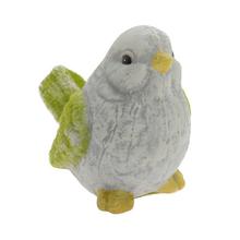 Keramický vtáčik s jemnými detailmi a zelenými akcentmi.