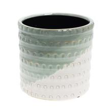 Trojfarebný keramický obal v mentolovej farbe.