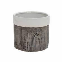 Obal s dreveným vzorom z keramiky v hnedo-bielej farbe.