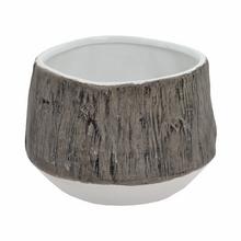 Obal s dreveným vzorom, keramický, hnedobiely.