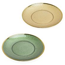 Miešané sklenené taniere s okrajom, priemer 27 cm.