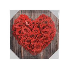 Obraz srdce z ruží s glitrami