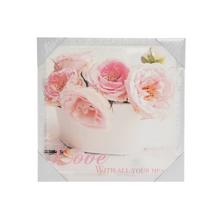 Obraz s ružami v bielej váze.