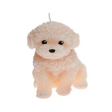 Figúrka psa pudla béžová sviečka.