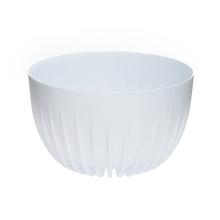 Biela dizajnová misa s hladkým povrchom.