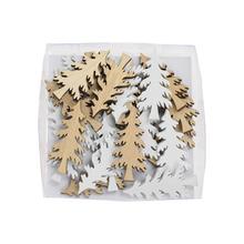 Drevené ozdoby stromčeky v mixe farieb.