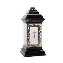 Náhrobné sviečky L-13 KAH.SKLO s krížom, 17x36cm, bez náplne.