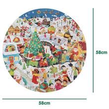 Okrúhly puzzle s Vianočnou tématikou, 150 dielov.