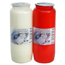 Olejová náplň LAURA v bielej a červenej farbe, 200g, 66 hodín horenia.