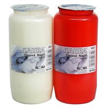 Olejová náplň Laura v bielej a červenej farbe, 270g, 88 hodín horenia.