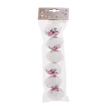 Biele vajíčka s kvetinovým vzorom, balenie 6 kusov.