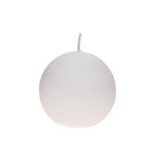 Biela guľatá sviečka MRÁZ G.80 PERLA