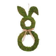 Zelený závesný zajac s mašľou.