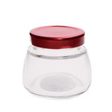 Pohár 150ml sklo s červeným viečkom