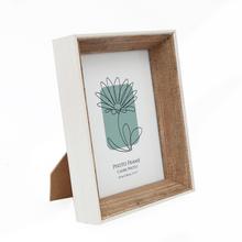 Hlboký bielohnedý fotorámik 18x13cm