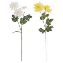 Umelé chryzantémy mix, biele a žlté kvety.