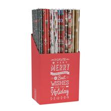 Vianočný baliaci papier v rôznych vzoroch.