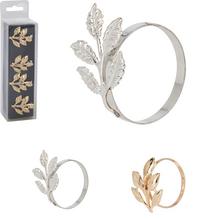 Obrúčky na servítky s listami, sada 4 kusy.