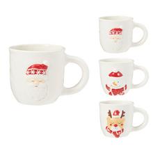 Sada vianočných šálok s motívmi Santa Clausa, snehuliaka a soba.