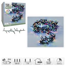 LED svetelný reťazec s 1500 LED diódami, 30 metrov dlhý, multicolor, s 8 funkciami a časovačom.